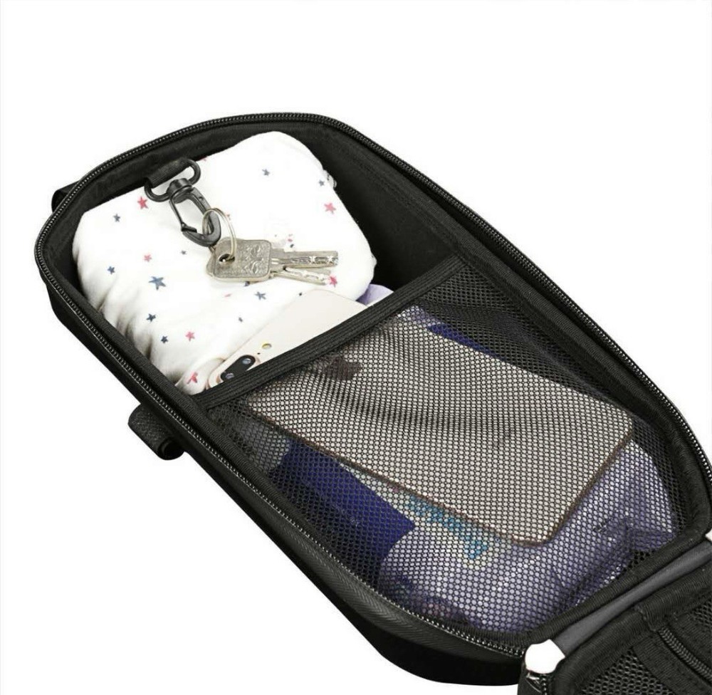 Black E Scooter Handlebar Bag - Secure - Waterproof - Hard Shell