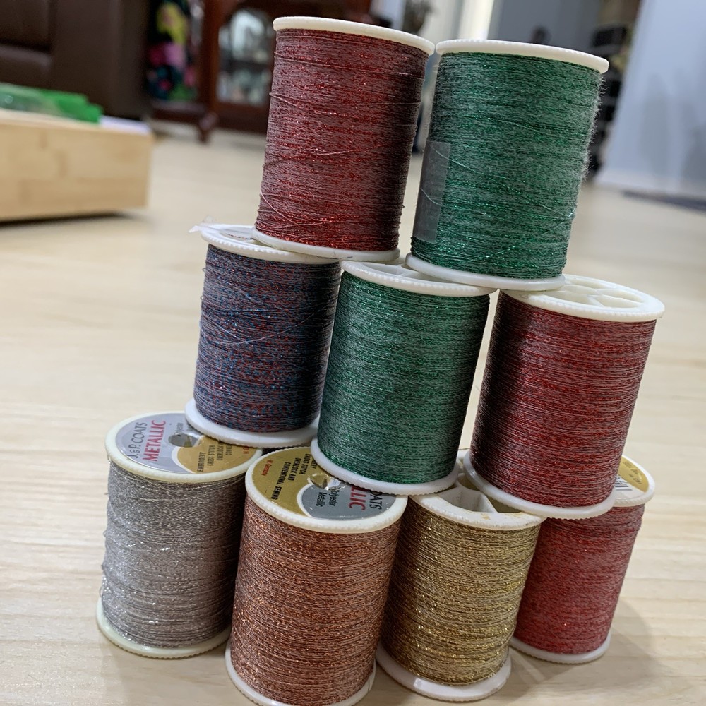 10 Spools K& R Coats Metallic Embroidery Thread