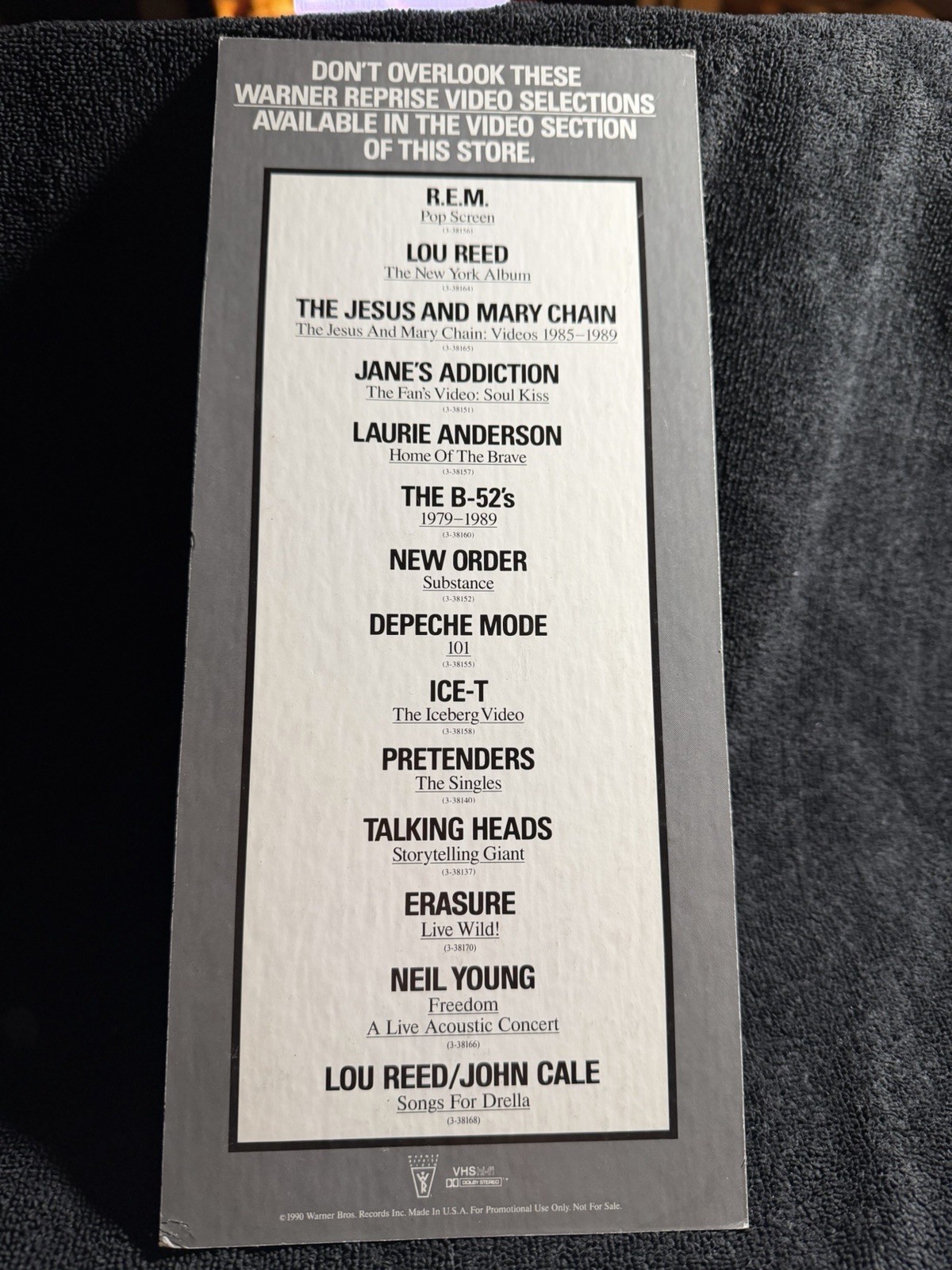 NEIL YOUNG 1990 Warner Music PROMO 12.5”x5.5” Display~the “Freedom” Video