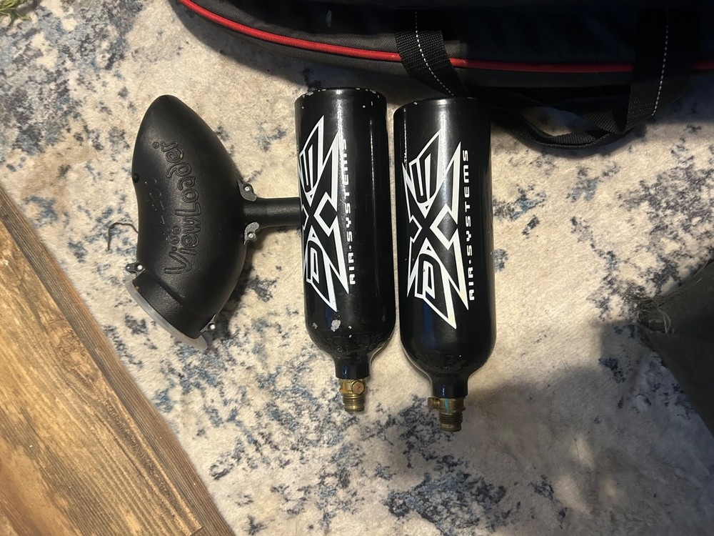 paintball guns and pods