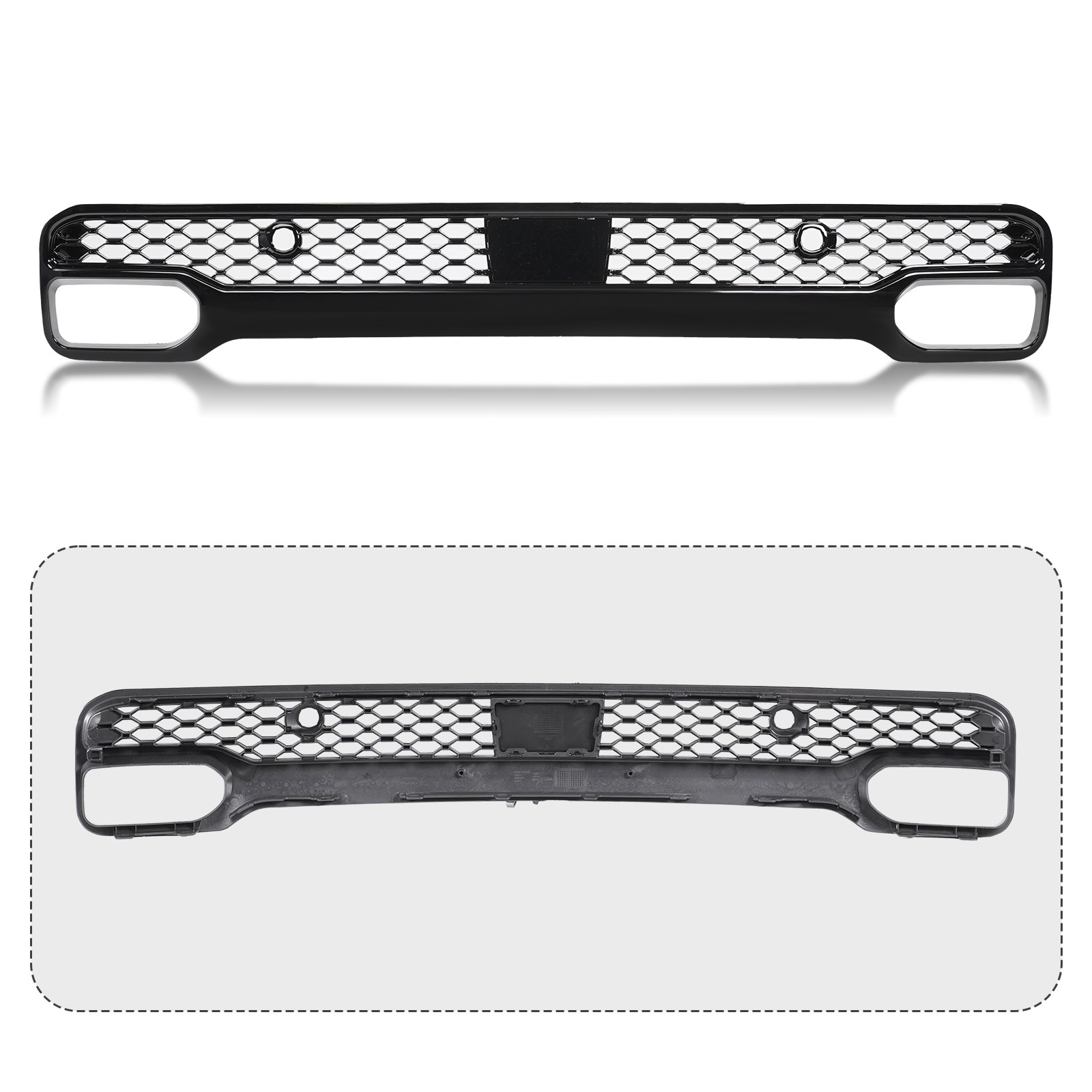 For Ram 1500 2025 2026 Front Bumper Lower Grille Grill Aeesmbly W/Tow Hook Cover