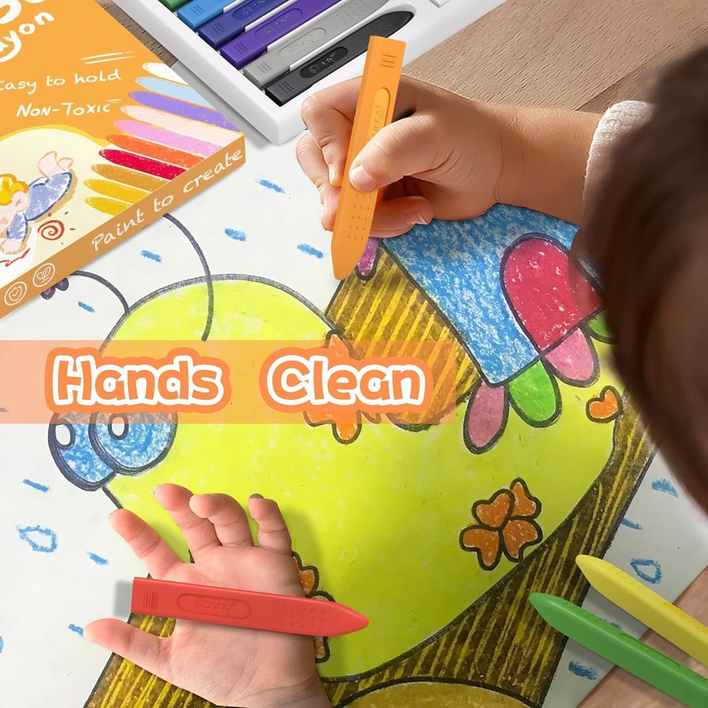 Multicolor Jumbo Triangle Toddler Crayons - Washable & Eco-Friendly Gift