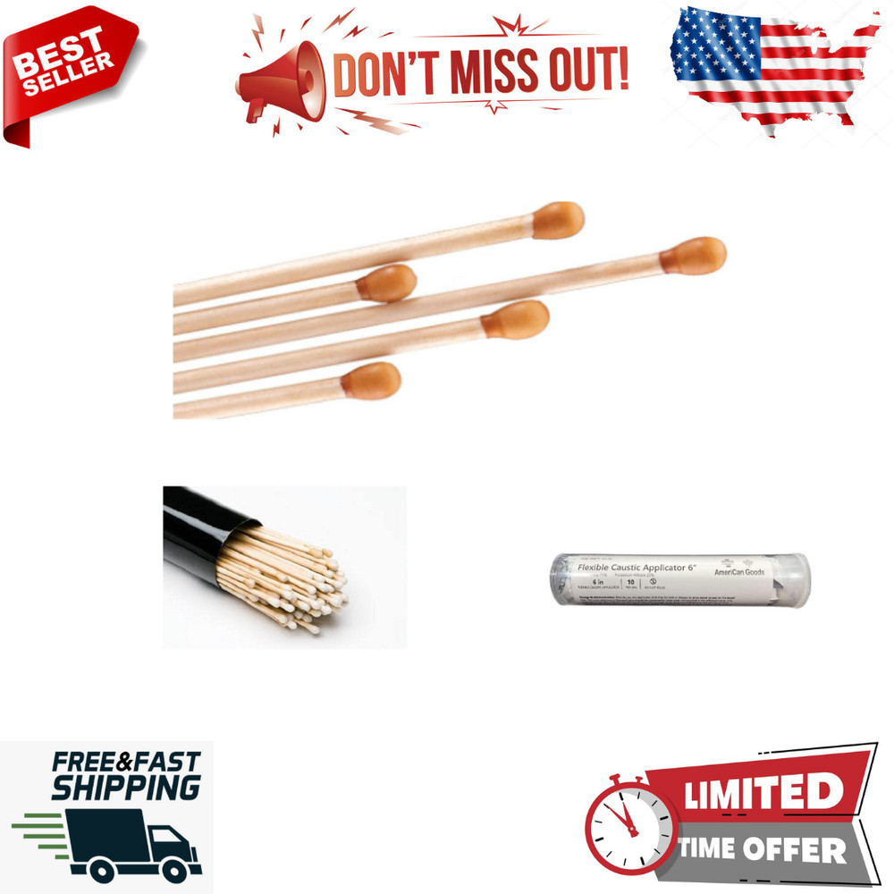 Silver Nitrate Wooden Caustic Sticks Applicators 10 Pack