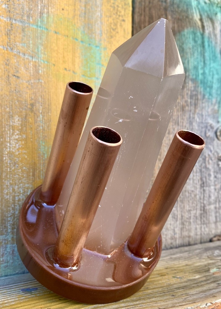 Orgone Cloudbuster with large Selenite Tower & Copper Pipe