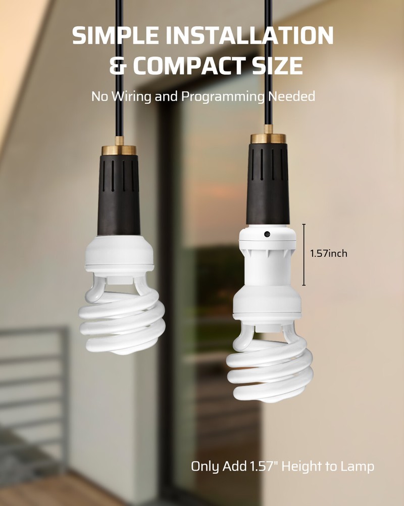 DEWENWILS 4 Pack Light Sensor Socket Dusk to Dawn Sensor Light Bulb Socket