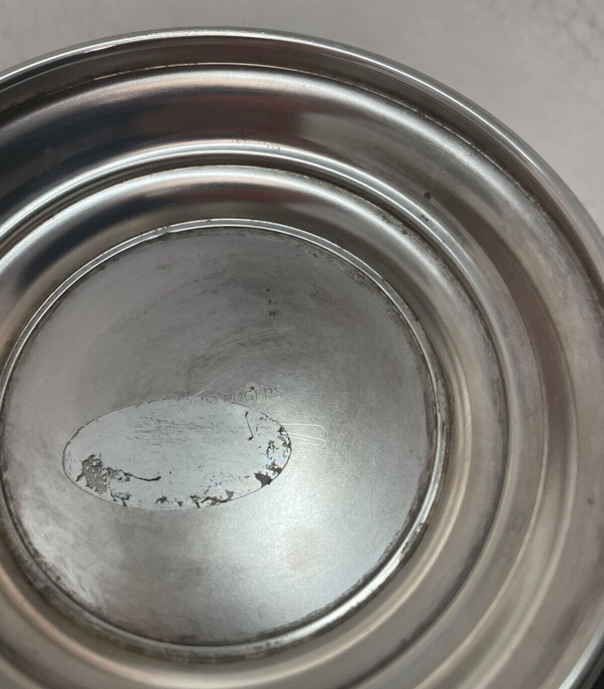 Rogers Silver Co. Vintage 10.5" Serving Bowl with Rope Edge #1058