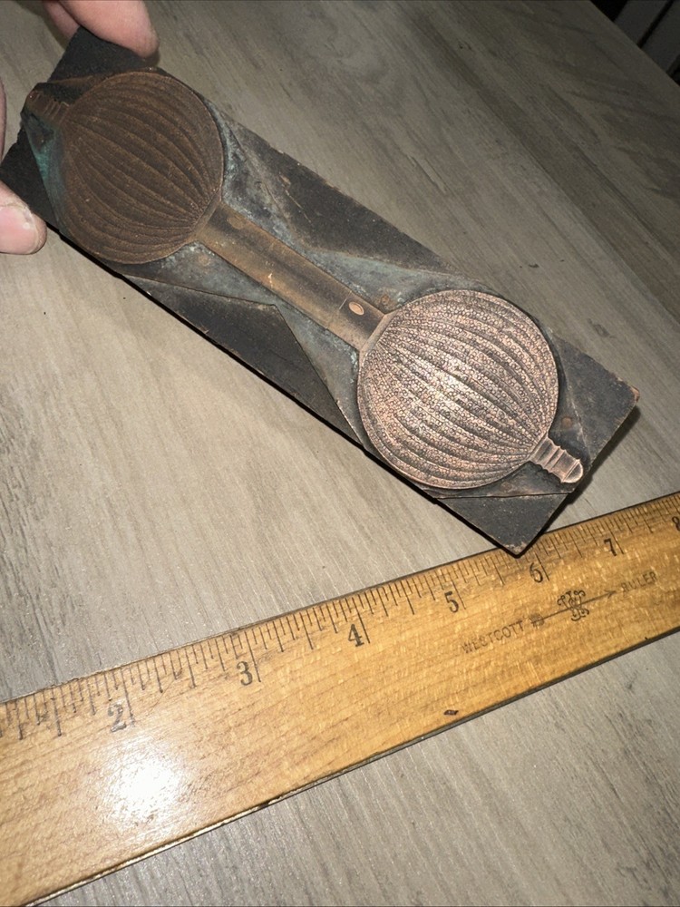 Printing Block “ Unknown Image, Early Lightbulb? “ Beautiful Details!!￼