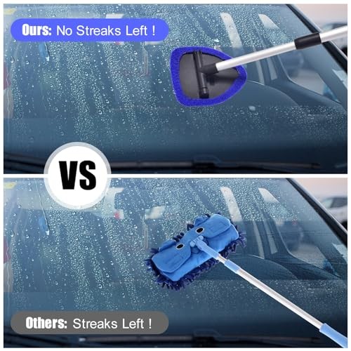 Windshield Cleaner, Car Windshield Cleaning Tool with 3 Reusable and Blue1