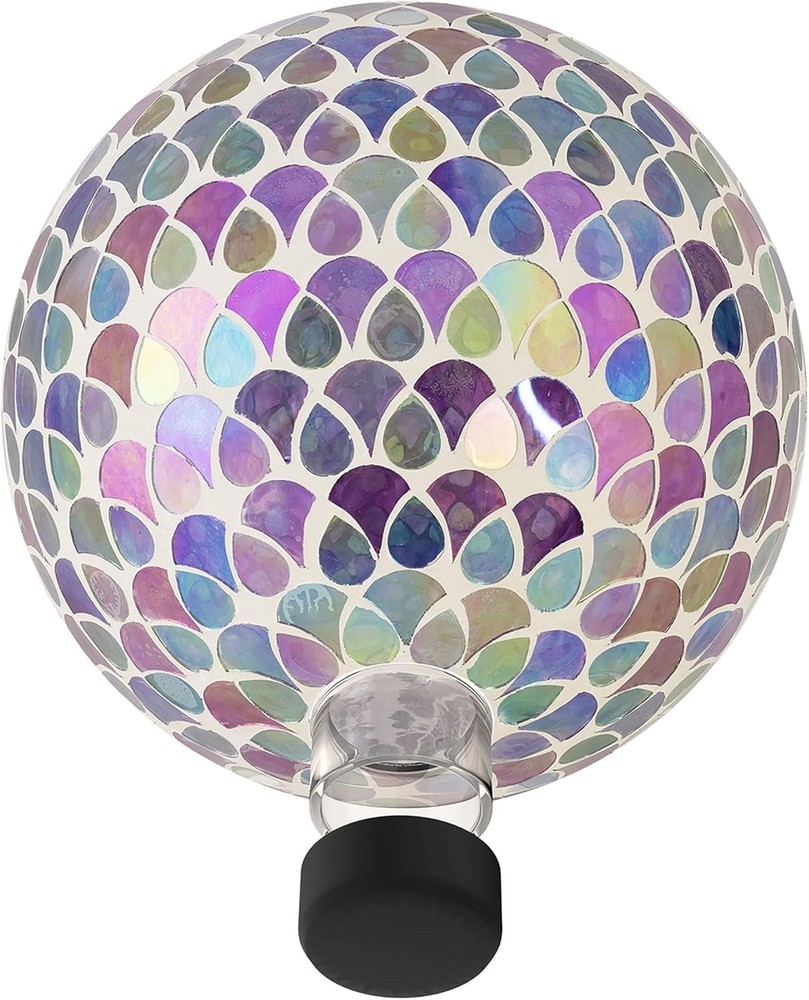 Outdoor Glass Gazing Globe 10" - Stunning Multicolor Teardrop Pattern