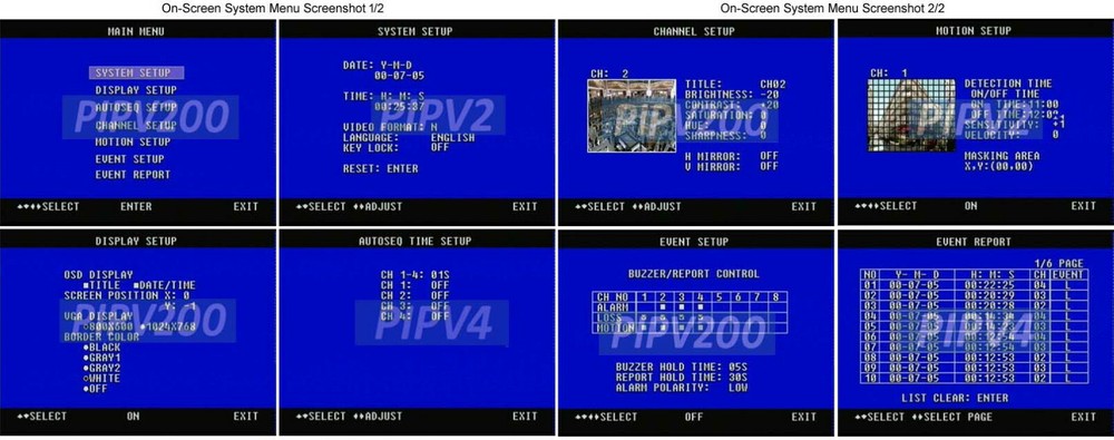 8-Channel Composite BNC RCA Video Split Screen Switcher With Audio Support