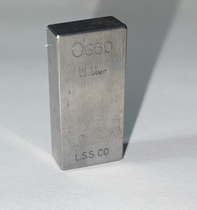 .650 Starrett-Webber Gage Block Used
