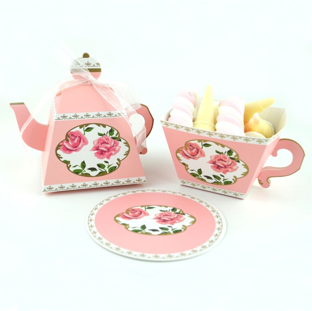 10/50/100Pcs Tea Pot Sweet Candy Gift Boxes Christmas Wedding Party Favour Bag