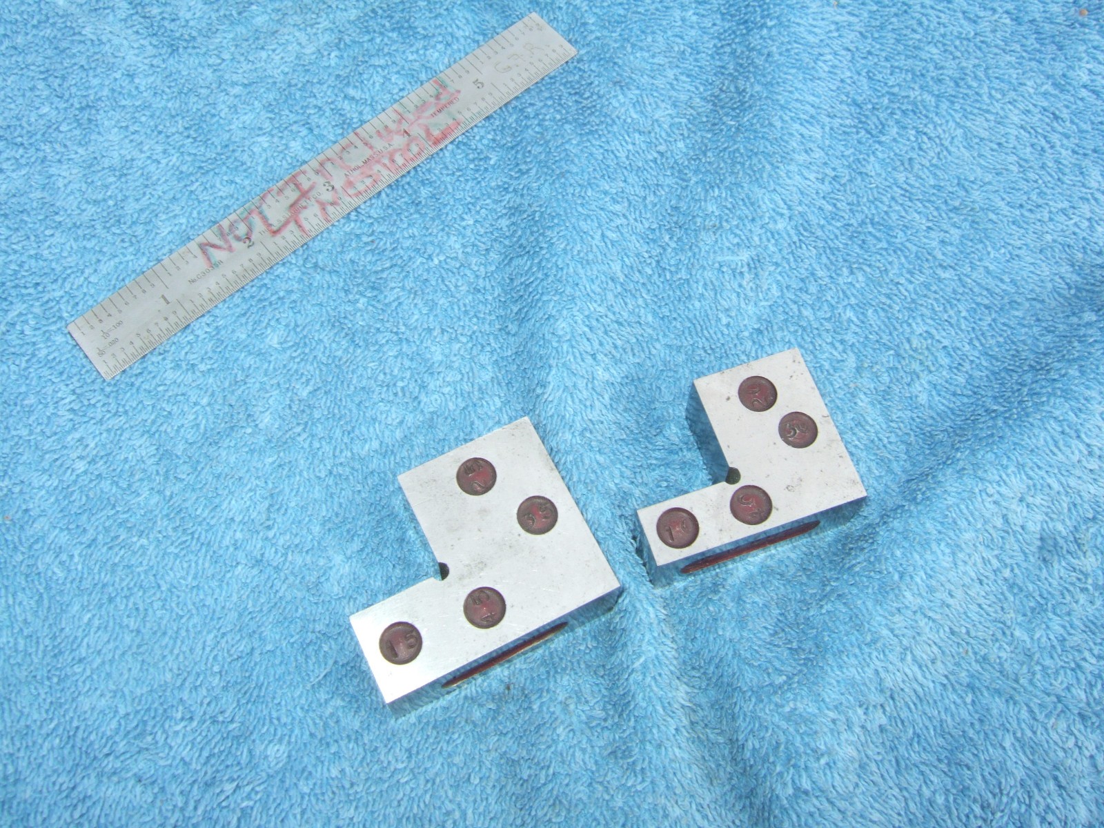 SINE GAGE BLOCKS 3" USA (2) 10*-45* x ERIE Pa. TOOLMAKER MACHINIST GRIND BLOCK 2