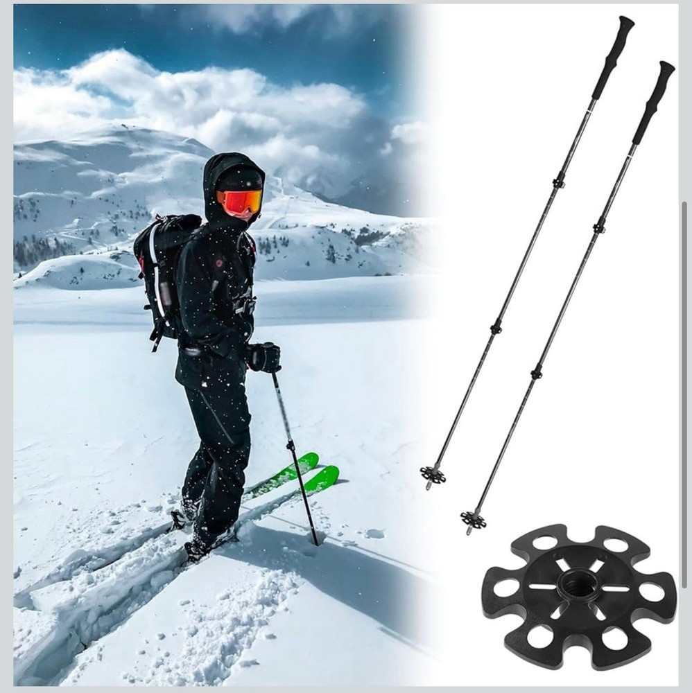 8pcs Ski Pole Baskets Replacement, Snowflake Basket for Trekking Pole, Replac...