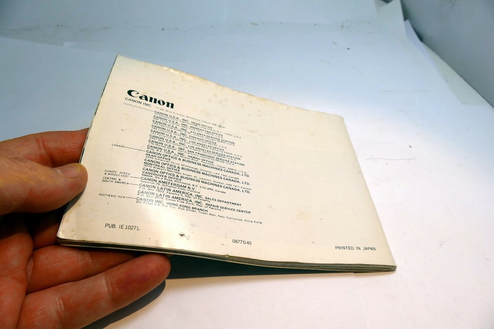 Canon AE-1 camera Manual Guide Instructions EN Instruction Guide