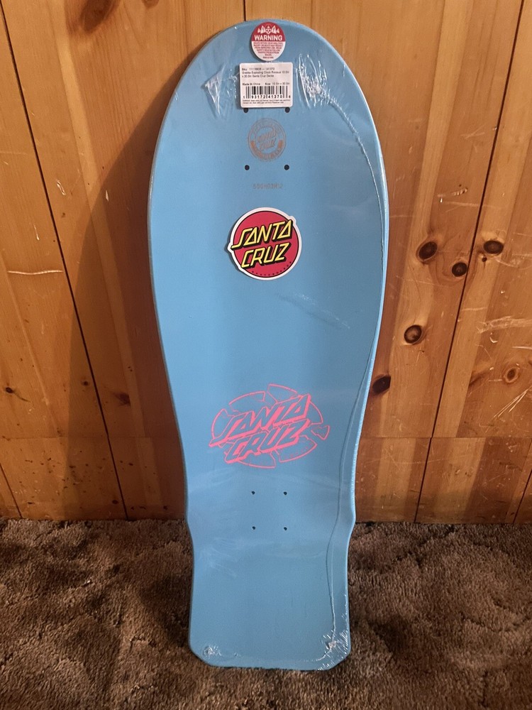 Santa Cruz Claus Grabke Exploding Clock 50th Anniversary Reissue Deck, Blue