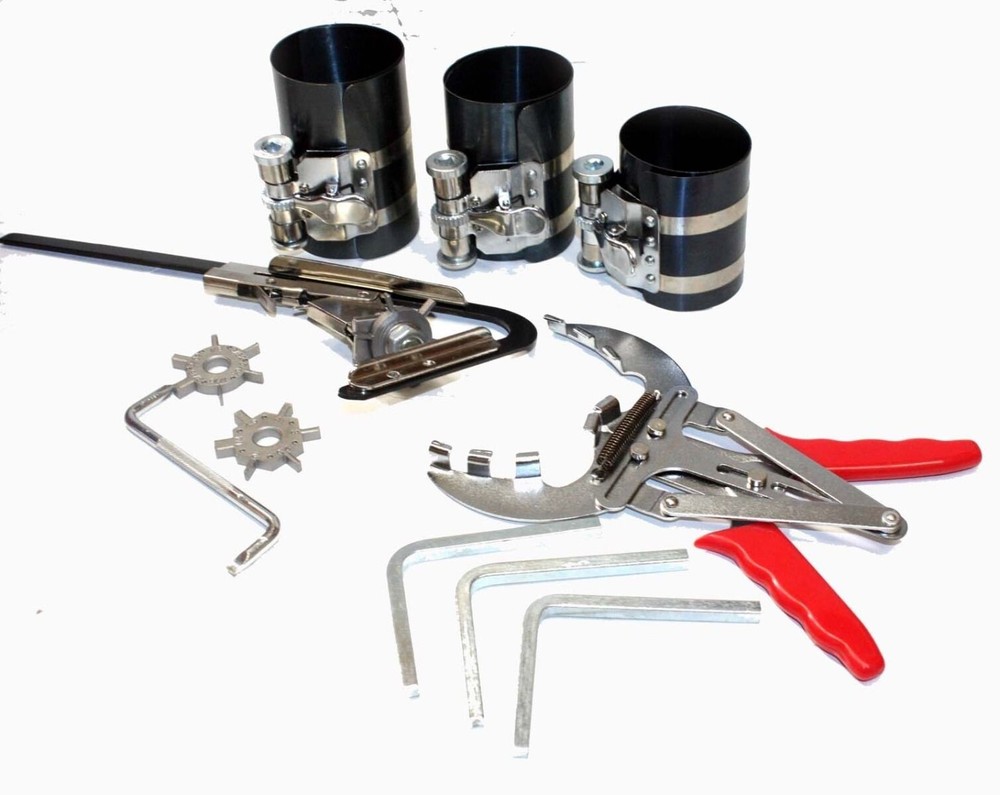 Piston Ring Service Tool Set Piston Ring Compressor With Ratchet Key 3" 3.5" 4"
