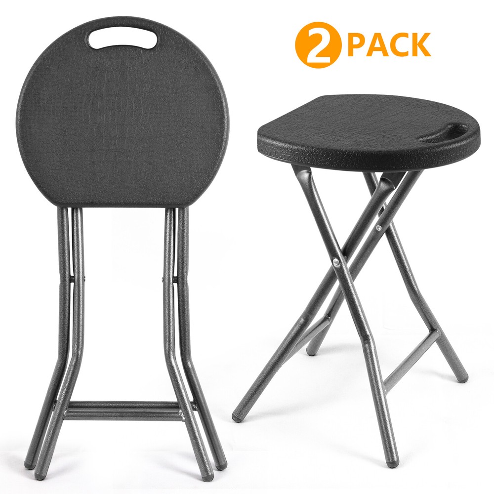 2 Pack Foldable & Portable Stool Chairs w Handle, Collapsible Stool Chairs