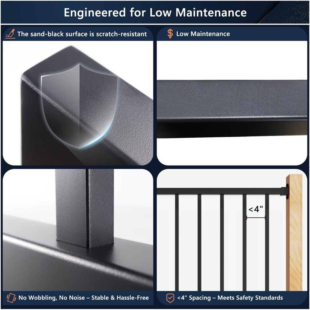 Modular 4-Pack Aluminum Adjustable Deck Railing Bracket, Deck Brackets Stair ...