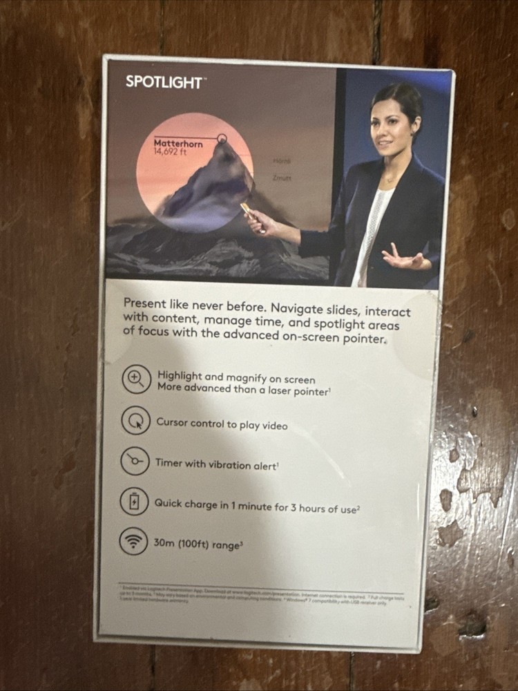 Logitech Spotlight 910-004654 Wireless Presentation Remote Control with USB -...