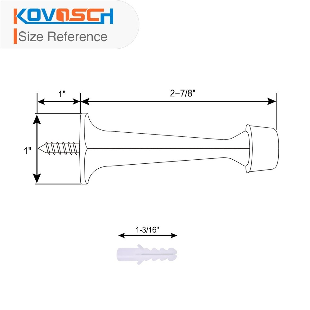 6 Pack Solid Rigid Door Stops - Heavy Duty Door Stoppers Wall Protector with ...
