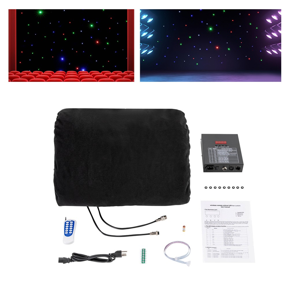 LED Stage Backdrop 20FTx10F LED Star Light Curtain Backdrops w/Remote Control