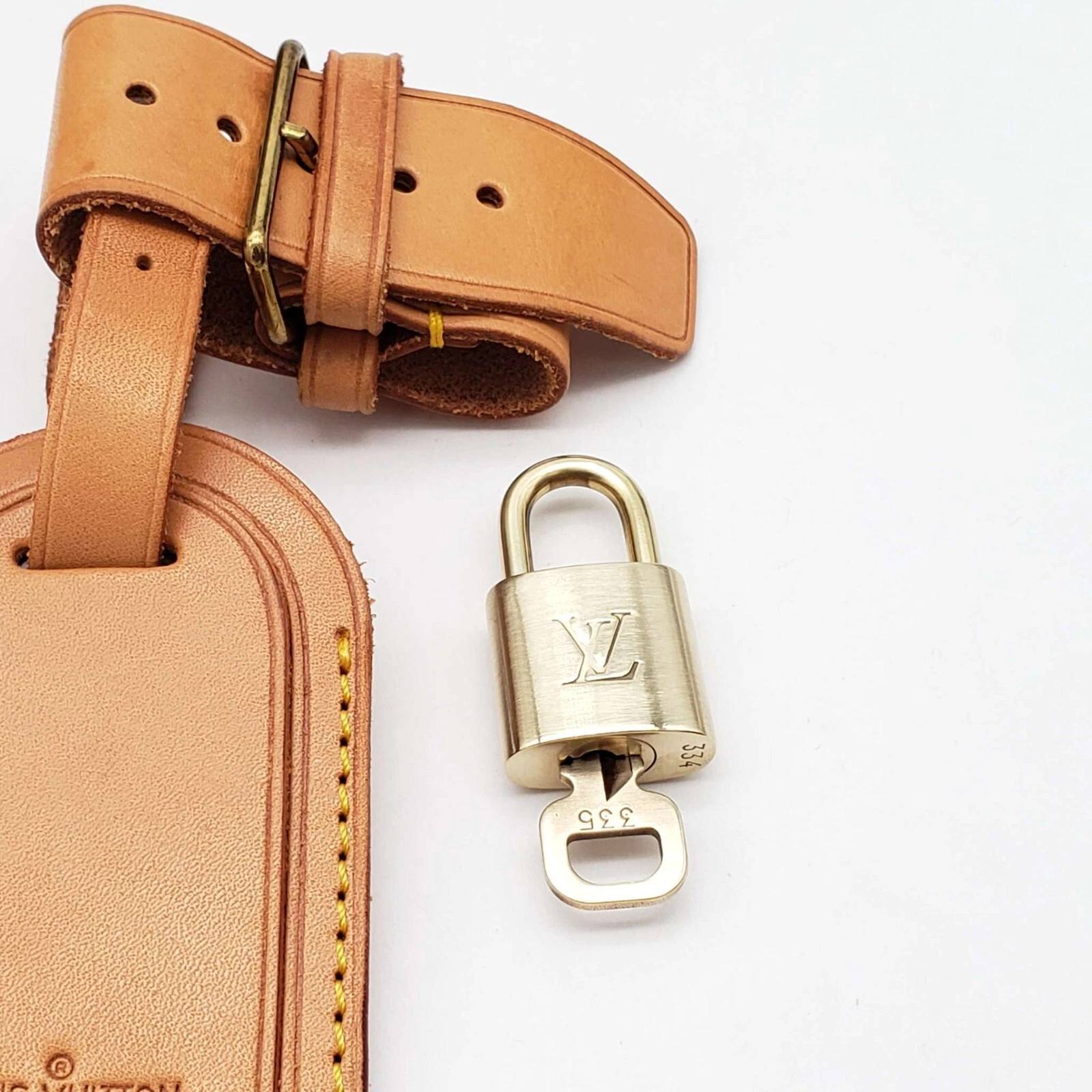 100% Authentic Louis Vuitton Gold Padlock and Luggage Tag / Name Tag/ Travel Tag