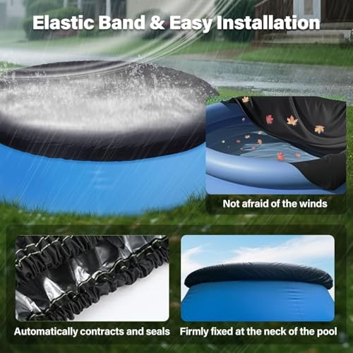 Pool Covers for 8ft Inflatable Easy Set Pool [ Cover Diameter: 7.2ft ] Round