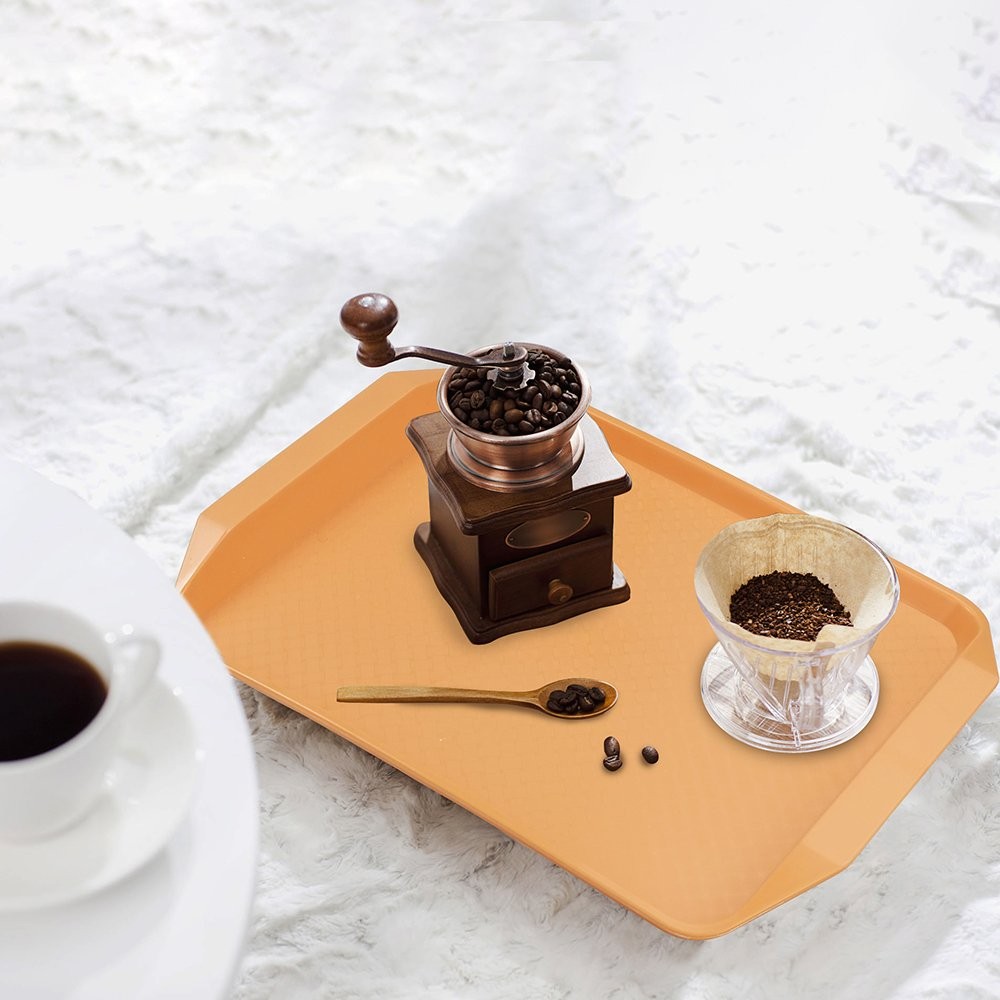 Idotry Plastic Fast Food Serving Trays, 4-Pack Plastic Rectangular Serving Trays