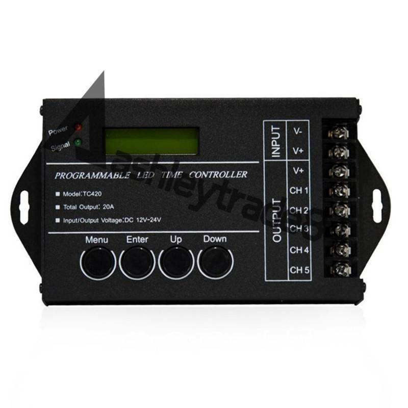 TC420 DC12V-24V Time Programmable RGB LED Controller 5Channel LED Dimmer