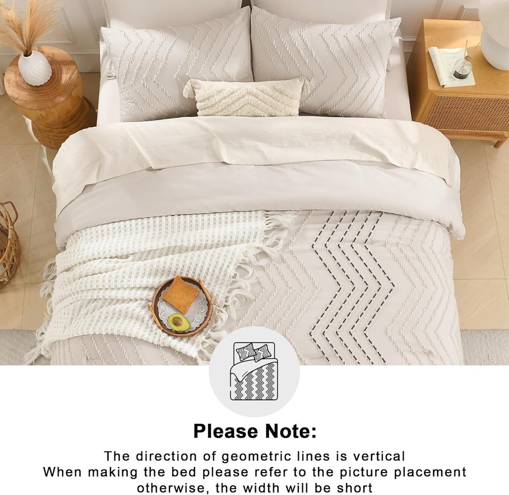 Queen Comforter Set Beige Comforters Queen Size Boho Cream Soft Warm Tufted