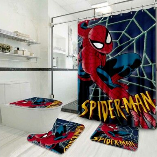 Spider-Man Shower Curtain Set, Bathroom Set