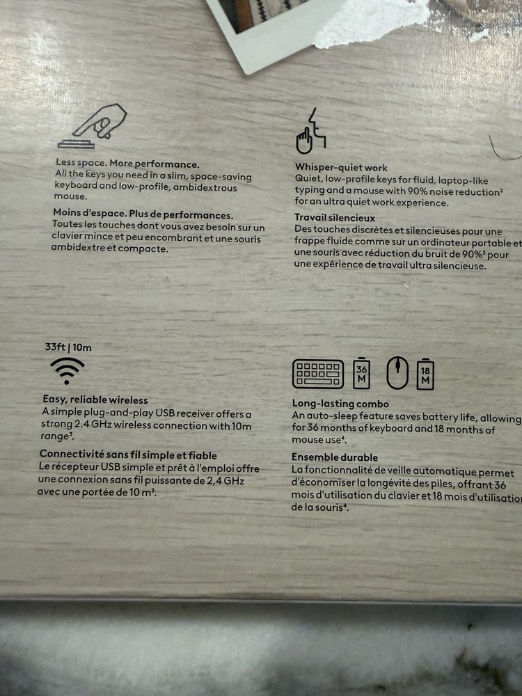 NEW Sealed Logitech Slim Wireless Combo Portable Black Silver Keyboard & Mouse