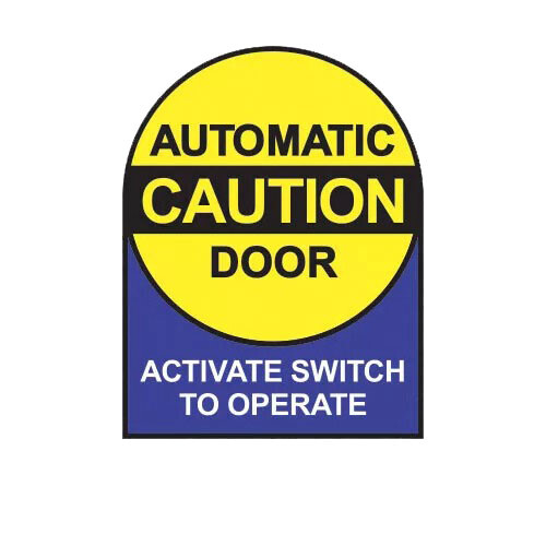 Caution Automatic Door Sticker Decal