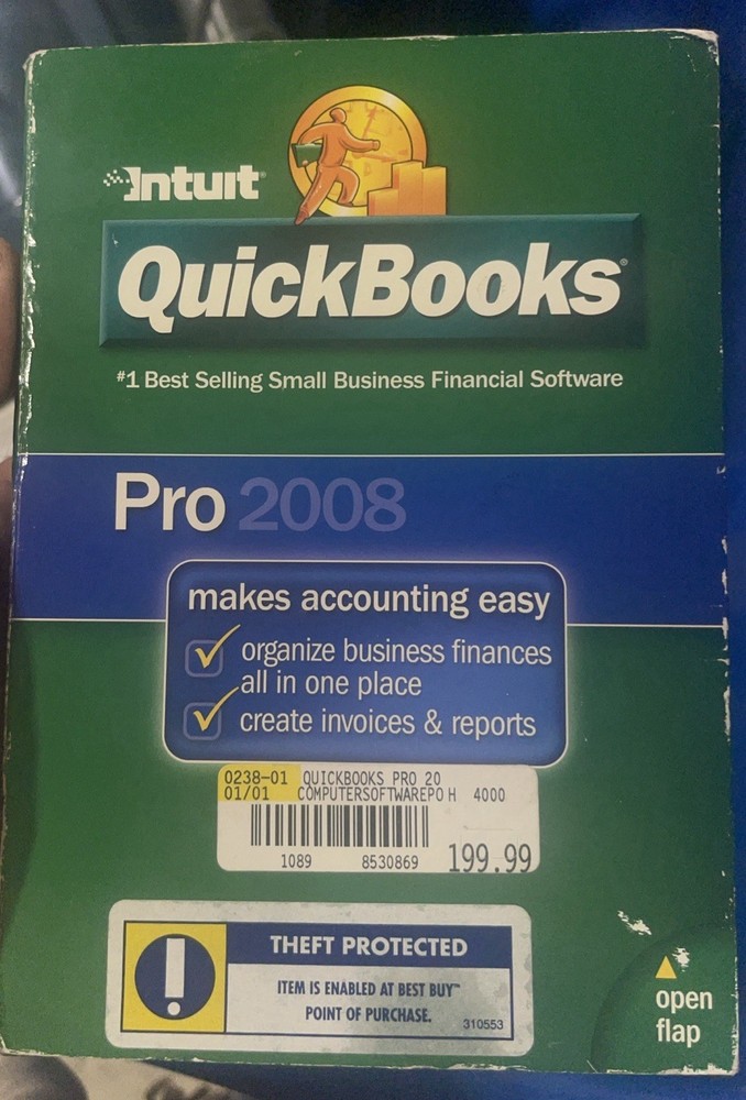 INTUIT QUICKBOOKS PRO 2008 FOR WINDOWS FULL RETAIL US VERSION