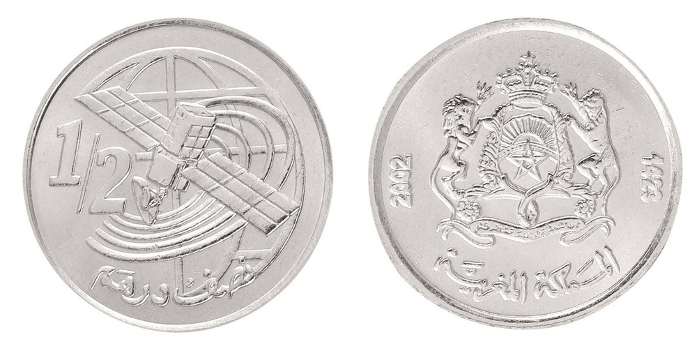 Morocco 1/2 Dirham, 2002 (AH1423), Y #116, Mint
