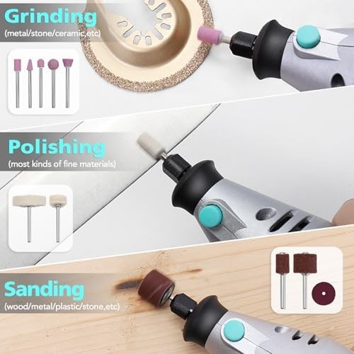 160W Rotary Tool Kit 195pc Accessories Variable Speed DIY Crafts