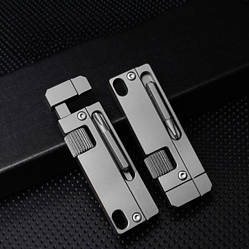 EDC Titanium Adjustable Wrench Screwdriver Pocket Multi Tools Portable Keychain