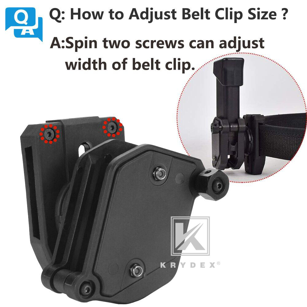 KRYDEX IPSC USPSA 3-Gun 4x Pistol Magazine Holsters Mag Pouches w/ Shooting Belt