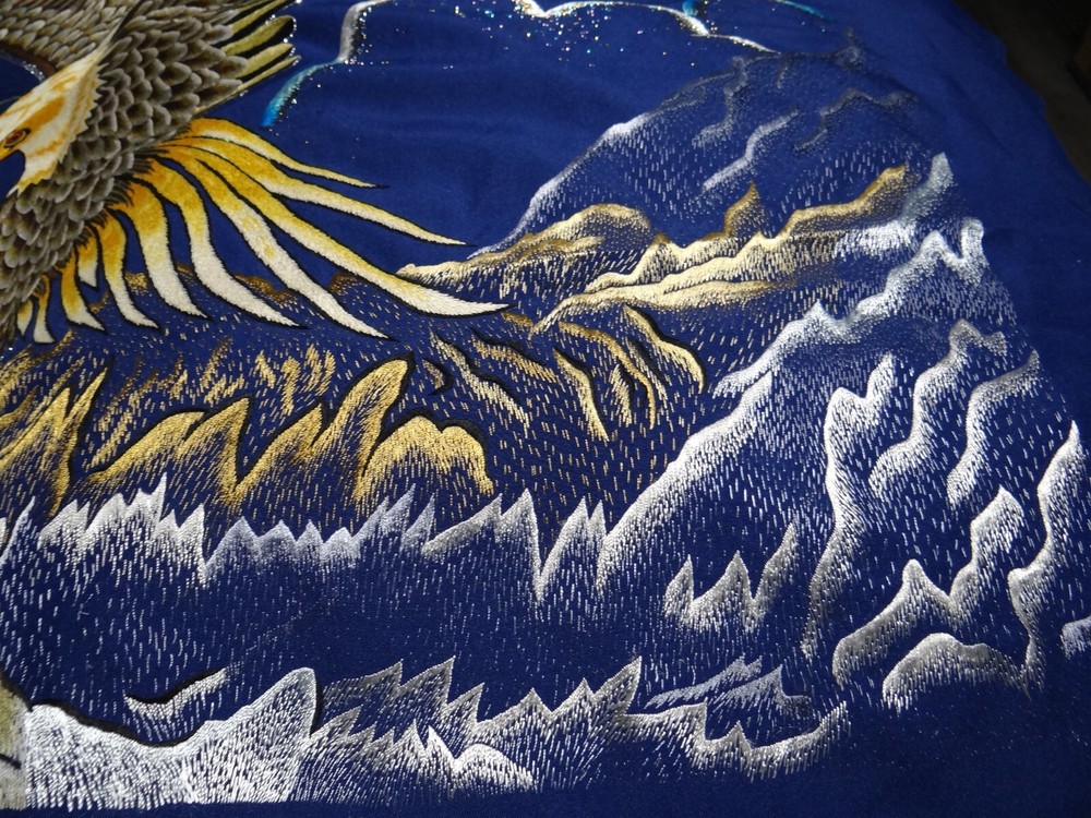 Unique Beautiful hand Embroidered Eagle 40"x 40" Art work