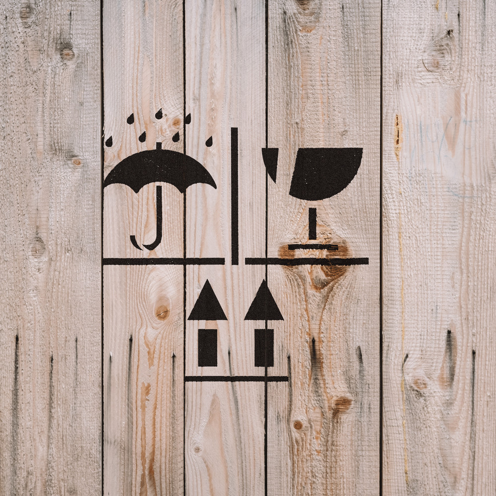 Keep Dry Fragile Up Stencil - Durable & Reusable Mylar Stencils