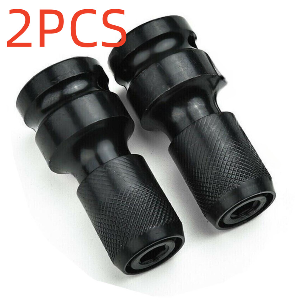 2Pcs/Set 1/2" Square Drive to 1/4" Hex Socket Adapter Converter Chuck Adapter A