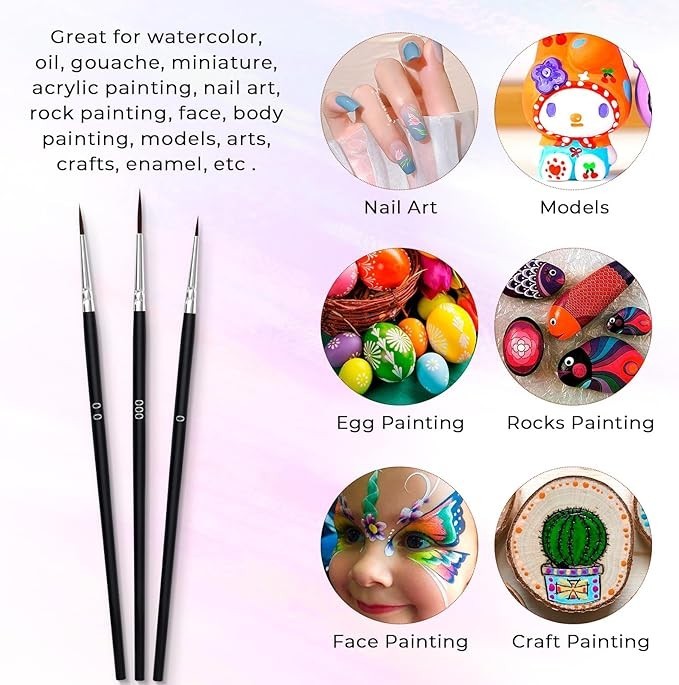 30 Pcs Tiny Detail Paint Brushes Set, Micro Small Paint Brush with 3 Sizes, Mini