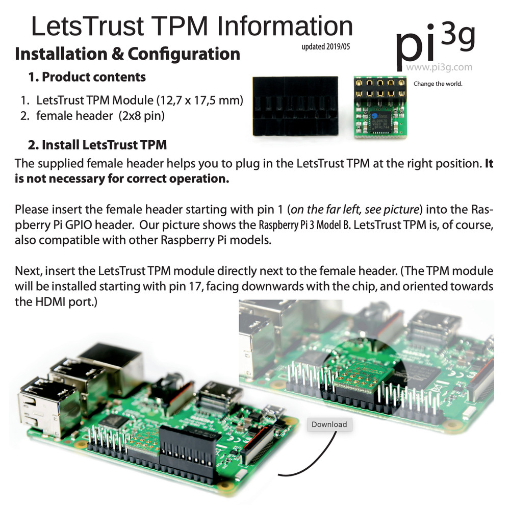 LetsTrust TPM 2.0 Security Module HAT – Raspberry Pi – Hardware Encryption