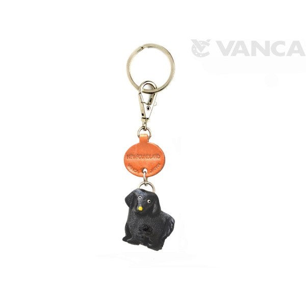 Newfoundland Leather Dog Keychain