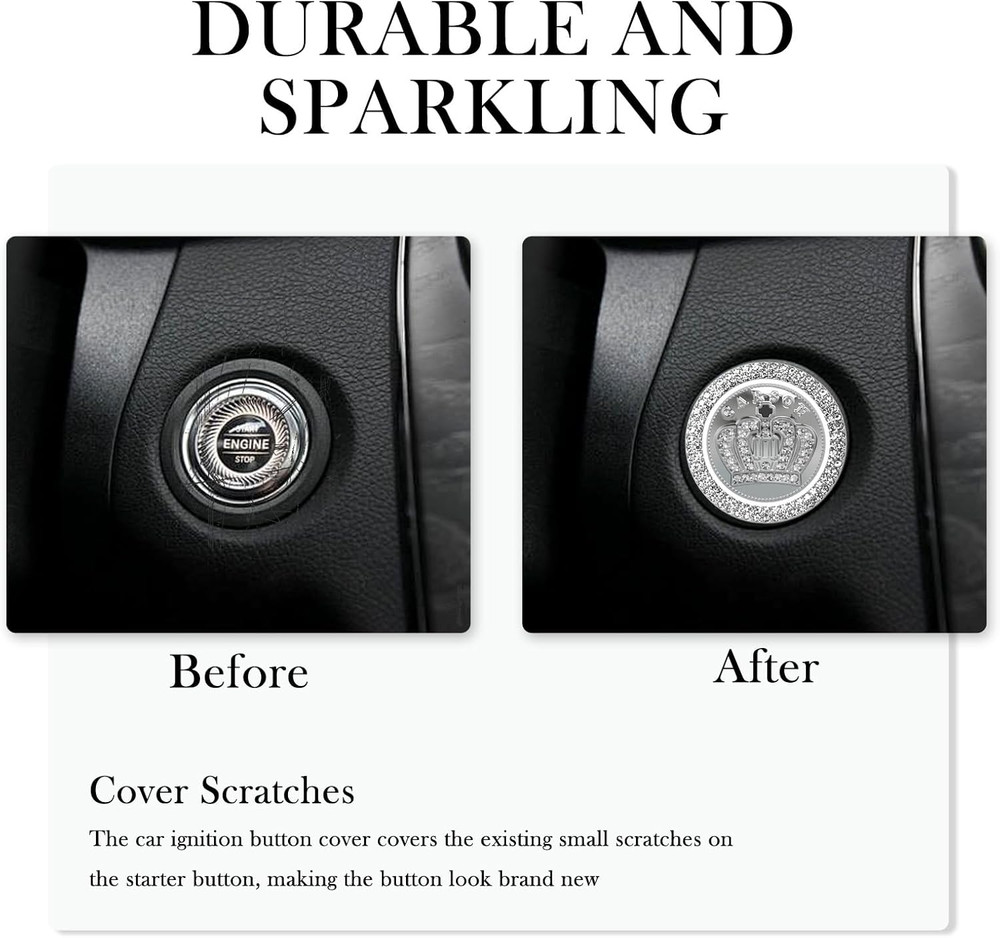 Bling Push Start Button Cover Decoration Ring,Stylish Car Push Start Button Cove