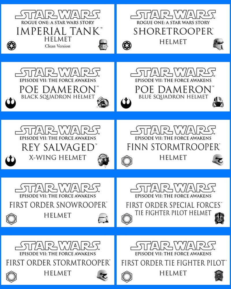 Anovos Helmet Replicas Display Plaques - Pick 1