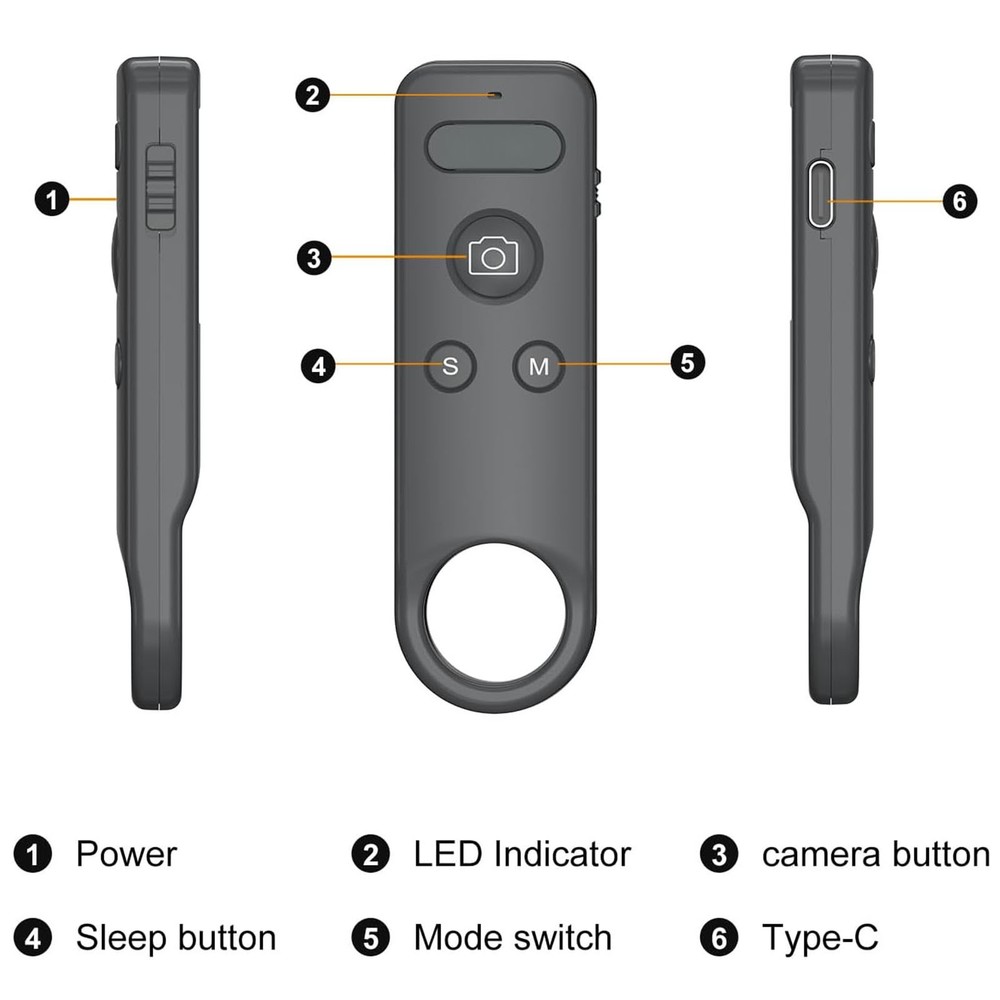 15m (49ft) Wireless Bluetooth Remote Control for DJI Action 4/5 Pro/Osmo 360