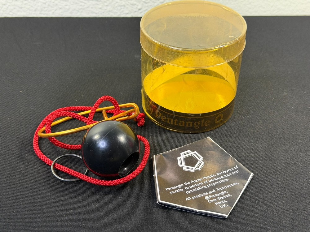 Pentangle Ball & Chain Puzzle UK Brain Teaser w/ Case Instructions