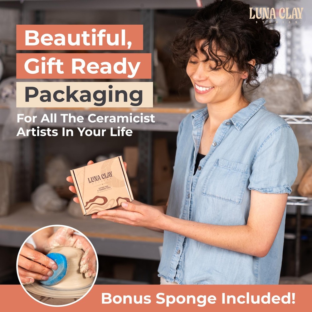 Pottery Ribs Tool Set | 8 Pack - Ceramic Tools for Pottery, Crescent (8pc)